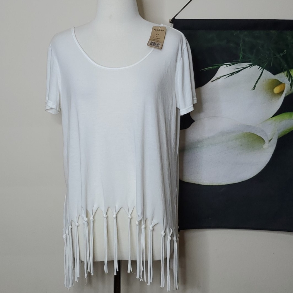 NWT Michael Stars Fringe Hem Brixton Jersey Top